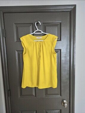 LOFT Women's Sleeveless Yellow Blouse Size S
